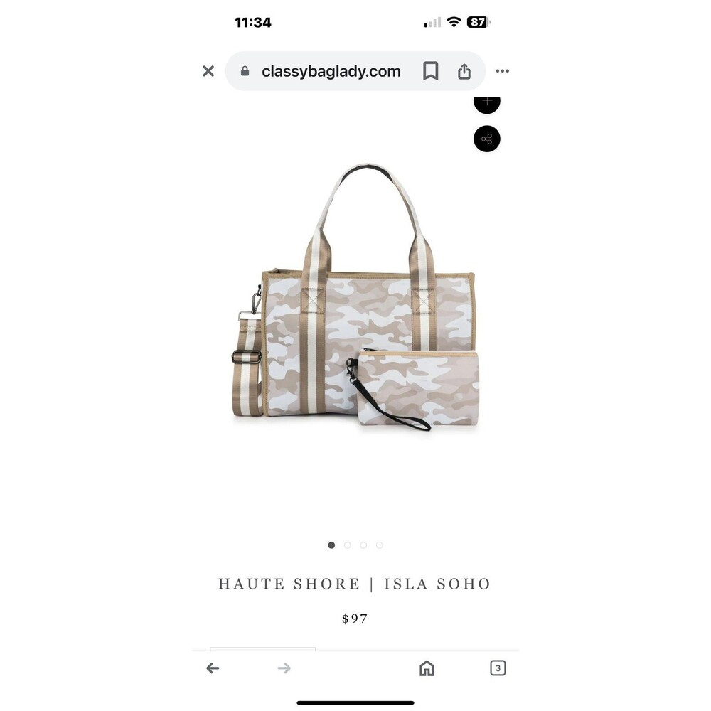 Haute Shore Isla neoprene tote with smaller bag NWT 97$